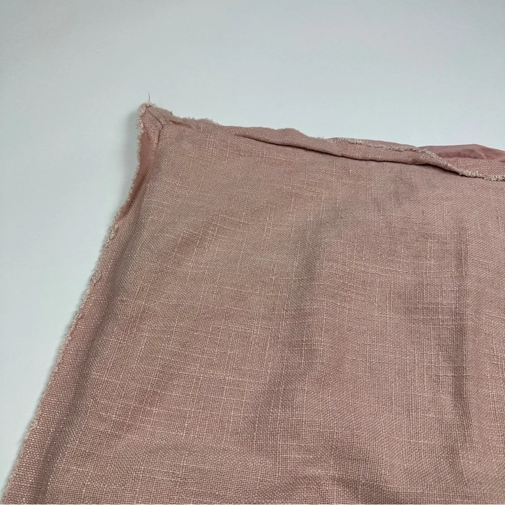 Anthropologie Dusty Pink Washed Linen Blend Euro Pillow Sham
